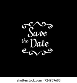 Save the date vector calligraphy digital drawn imitation design