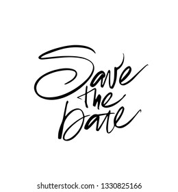 Save The Date vector calligraphy incription. Modern brush calligraphy. Vector lettering Save The Date.