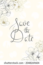 Save the Date vector floral card