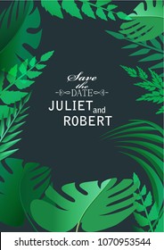 Save the date. Vector floral frame background