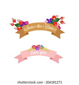 save the date. vector flower