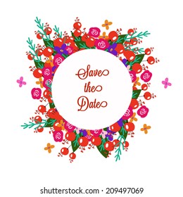 save the date. vector flower