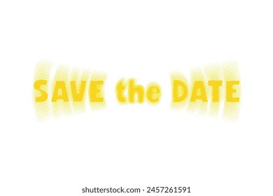 Save the date vector halftone illustration