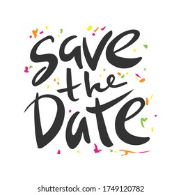 Save the date vector hand drawn lettering