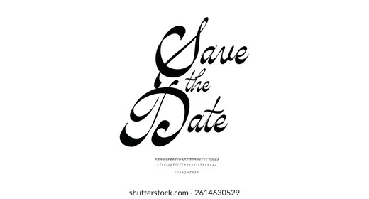 save the date vector ideas, calligraphy wedding invitation card font logo letterpress calligraphy