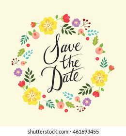 Save the date. Vector illustration.