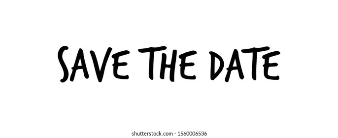 Save the date, vector text with marker
