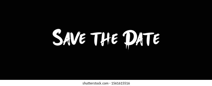 Save the date, vector text with marker