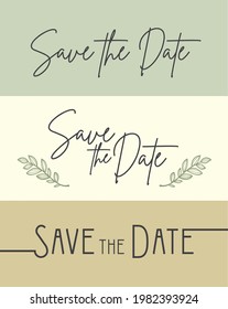 Save the date vector typography.