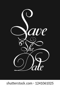 Save the date Vector typography Background.Typography for photo overlay or heading, title for party invitations -- birthday, wedding, office party etc. Save the date invitation card.