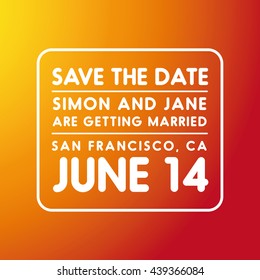 Save the Date vector wedding invitation