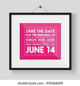 Save the Date vector wedding invitation