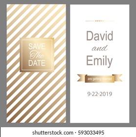 Save the Date. Vintage wedding  invitation card for your design. Vector illustration.