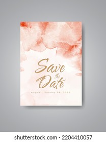 Save the date with watercolor background. Design for your invitation.