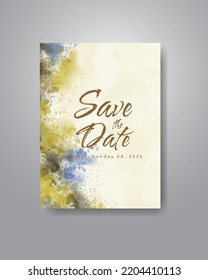 Save the date with watercolor background. Design for your invitation.