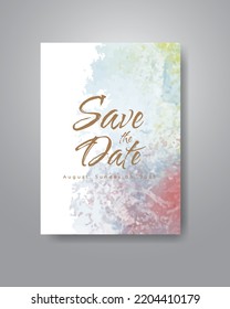Save the date with watercolor background. Design for your invitation.