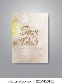 Save the date with watercolor background. Design for your invitation.