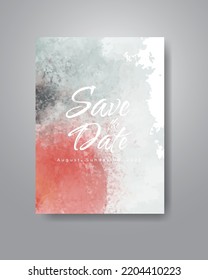 Save the date with watercolor background. Design for your invitation.
