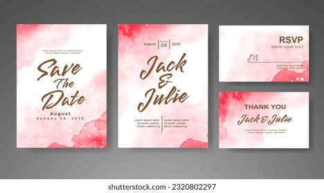 Save the date with watercolor background. Design for your invitation.