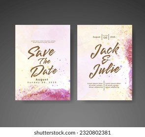 Save the date with watercolor background. Design for your invitation.