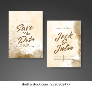 Save the date with watercolor background. Design for your invitation.