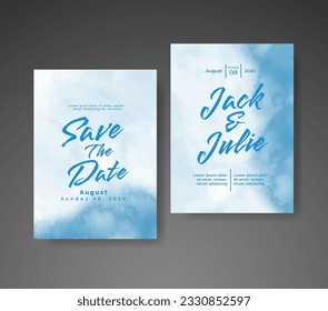 Save the date with watercolor background. Design for your invitation.