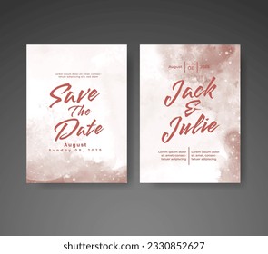 Save the date with watercolor background. Design for your invitation.