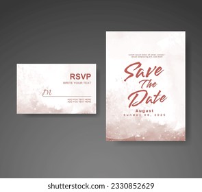 Save the date with watercolor background. Design for your invitation.