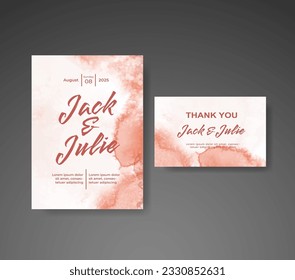 Save the date with watercolor background. Design for your invitation.