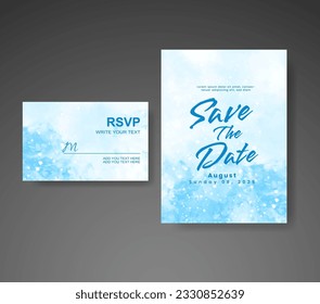 Save the date with watercolor background. Design for your invitation.