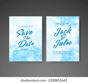 Save the date with watercolor background. Design for your invitation.