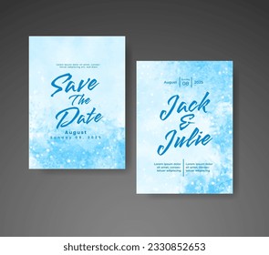 Guarda la fecha con fondo de color de agua. Diseñar para tu invitación.