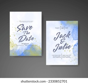 Save the date with watercolor background. Design for your invitation.