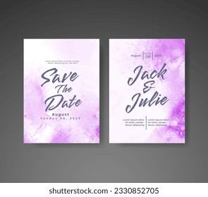 Save the date with watercolor background. Design for your invitation.