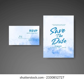 Save the date with watercolor background. Design for your invitation.