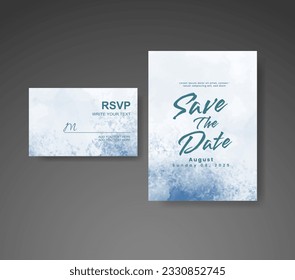 Save the date with watercolor background. Design for your invitation.