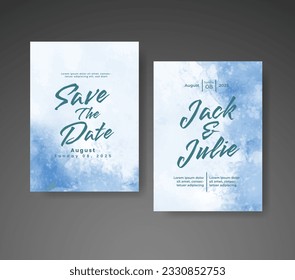 Save the date with watercolor background. Design for your invitation.