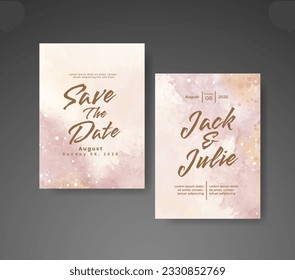 Save the date with watercolor background. Design for your invitation.