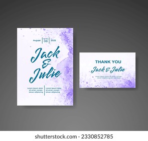 Save the date with watercolor background. Design for your invitation.