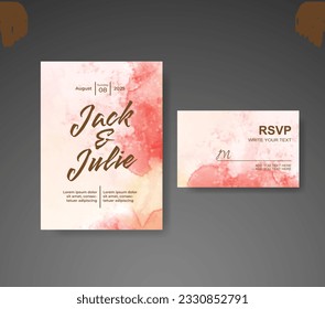 Save the date with watercolor background. Design for your invitation.