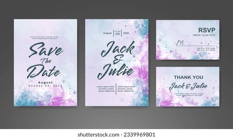 Guarda la fecha con fondo de color de agua. Diseñar para tu invitación.