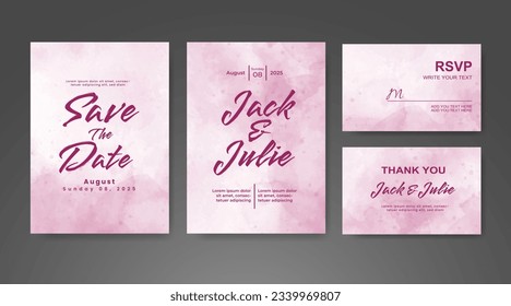 Save the date with watercolor background. Design for your invitation.