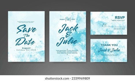 Save the date with watercolor background. Design for your invitation.