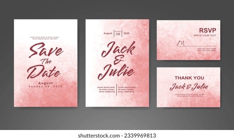 Save the date with watercolor background. Design for your invitation.
