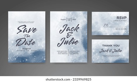 Save the date with watercolor background. Design for your invitation.