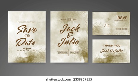 Save the date with watercolor background. Design for your invitation.
