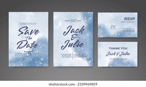 Save the date with watercolor background. Design for your invitation.