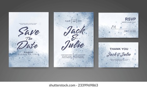 Save the date with watercolor background. Design for your invitation.