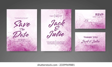 Save the date with watercolor background. Design for your invitation.