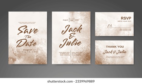 Save the date with watercolor background. Design for your invitation.